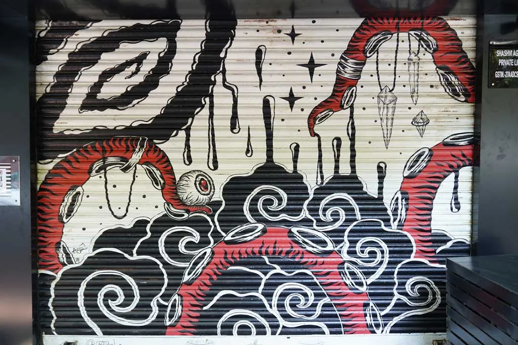 murale raffigurante un polpo