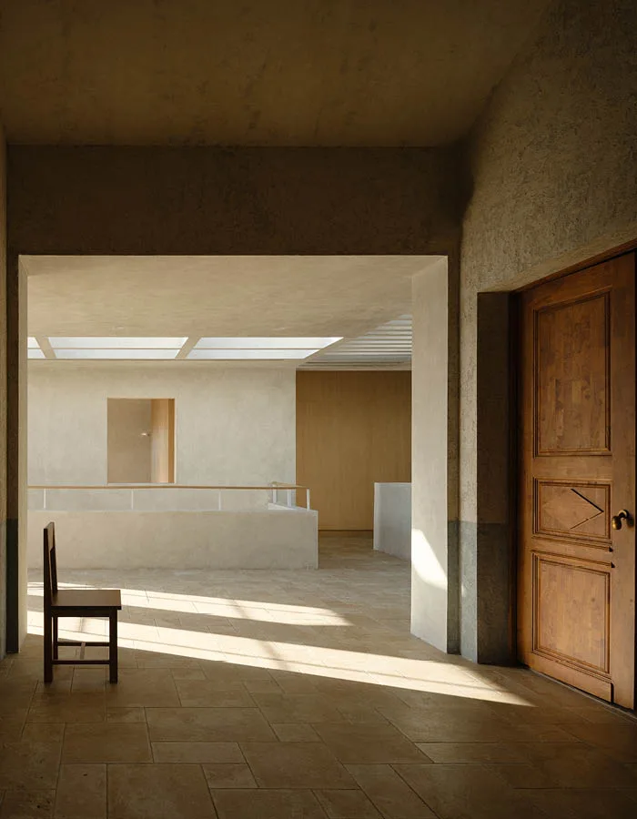 Interior design featuring natural light and earthy textures
