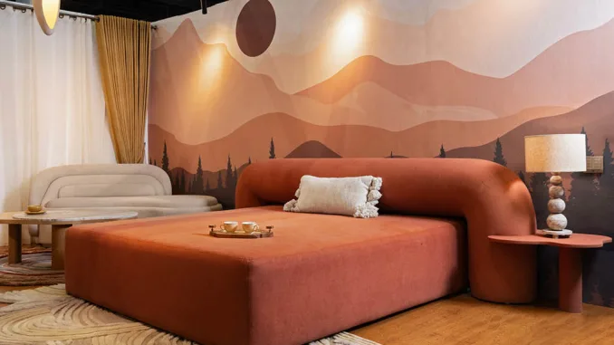 Camera d’hotel dal design fluido ispirato al deserto
