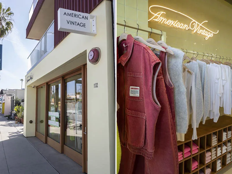 All’esterno, la boutique cattura l’attenzione con pareti rivestite di piastrelle gialle e immagini evocative che invitano i passanti a scoprire l’universo del brand