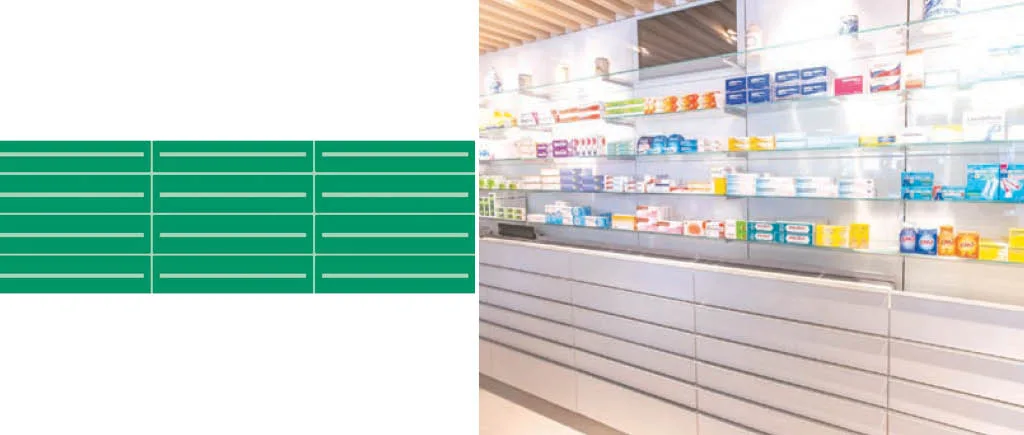 TAXIS BANCO is a pharmacy drawer system that, with its four depths and five different widths, offers a flexible solution to any storage requirement