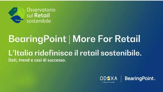 Copertina dell'Osservatorio sul Retail sostenibile 2024 di BearingPoint e ODOXA: dati, trend e casi di successo sul retail sostenibile in Italia