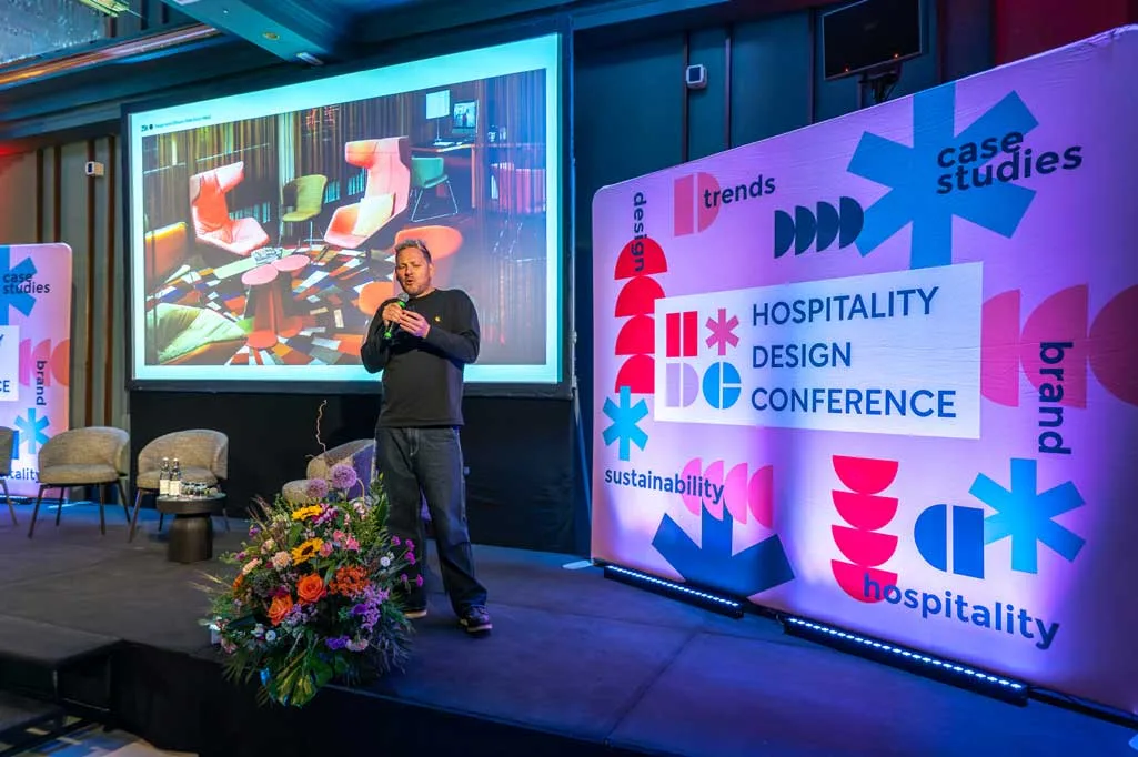 Intervento di Rob Wagemans alla Hospitality Design Conference a Milano 2025 con presentazione di interior concept