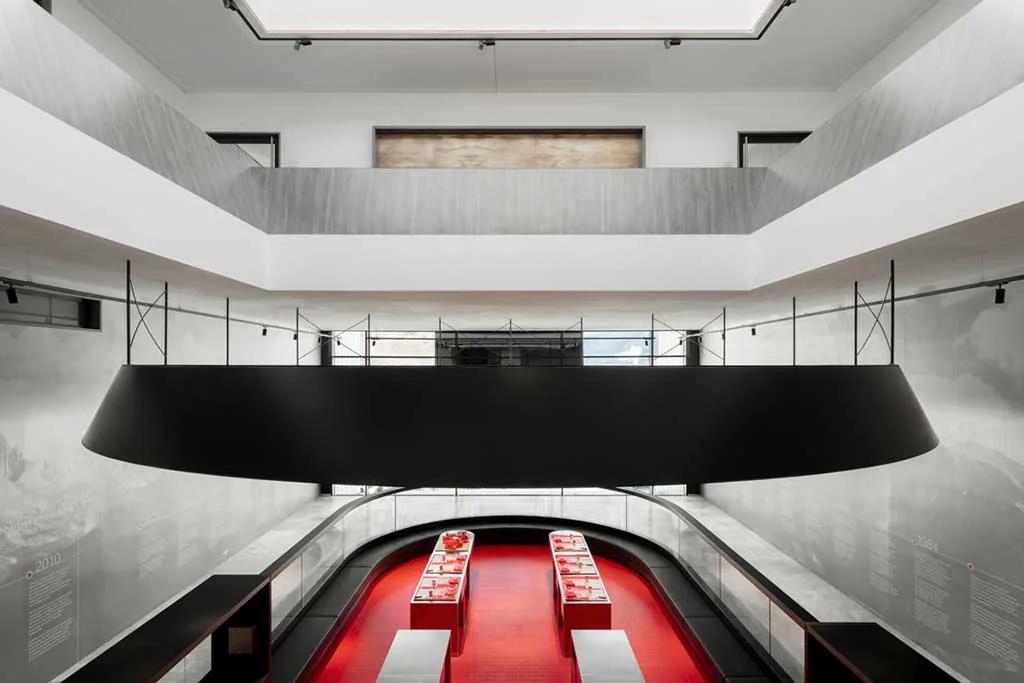 Wafer-making lab on the upper floor of the Loacker flagship store