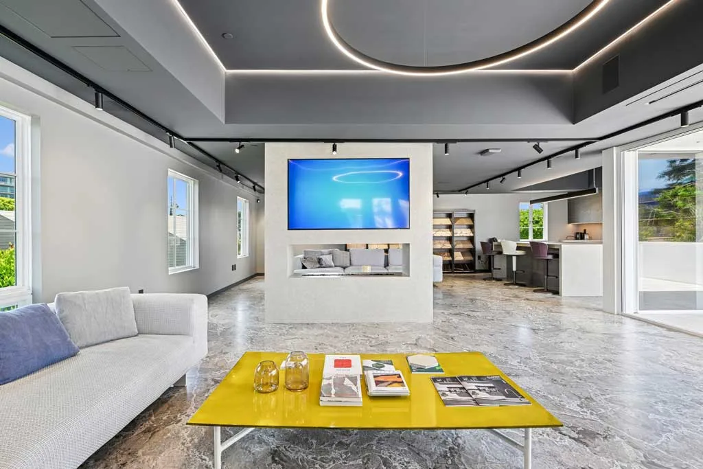 Area lounge e conference room del flagship Florim a Los Angeles