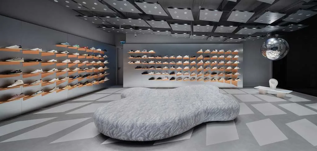 Central sculptural Love Seat featured in the Groove Heaven concept