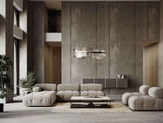 Lampada a sospensione HALO Italamp installata in ambiente con arredi minimal.