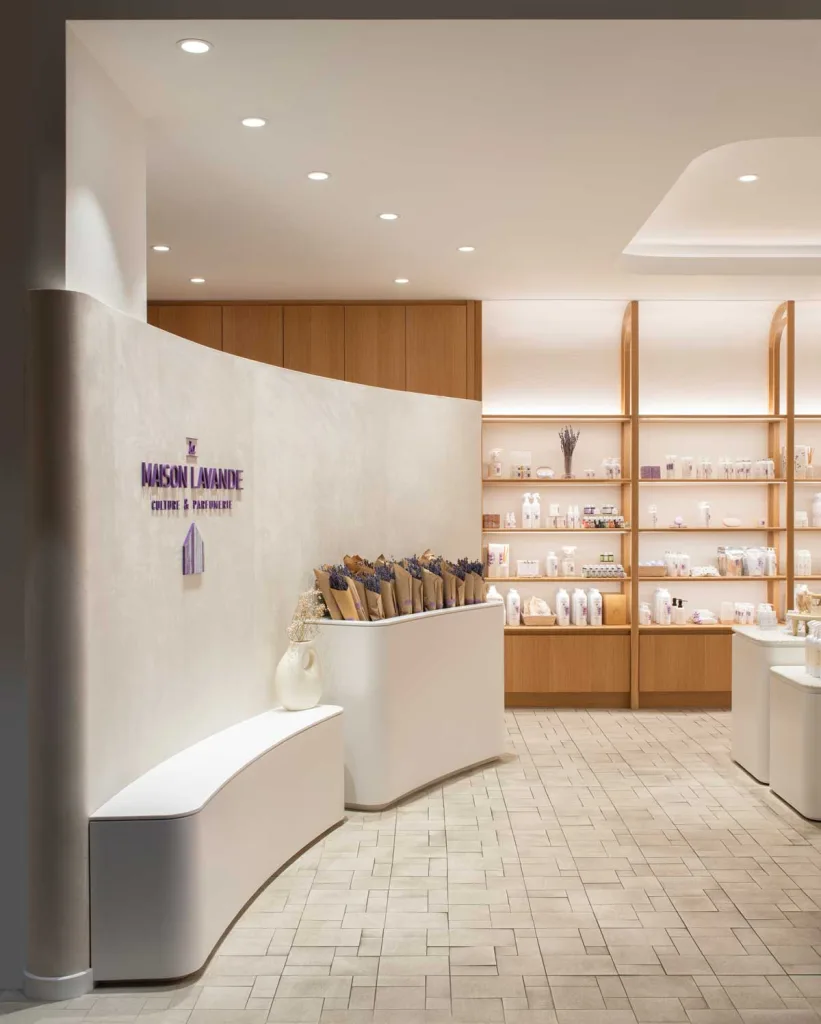 Interiors of La Maison Lavande boutique designed by Lemay