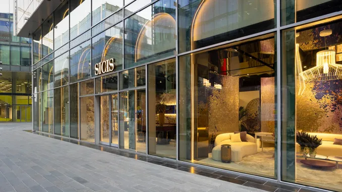 Esterno dello showroom SICIS a Dubai nel Dubai Design District