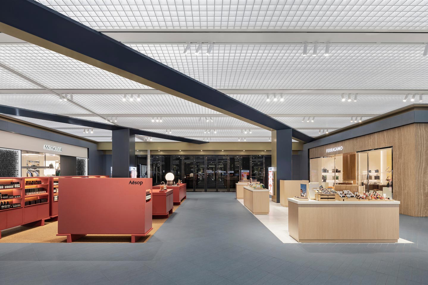 Beauty department at Hyundai Jungdong with open layout and cosmetic corners