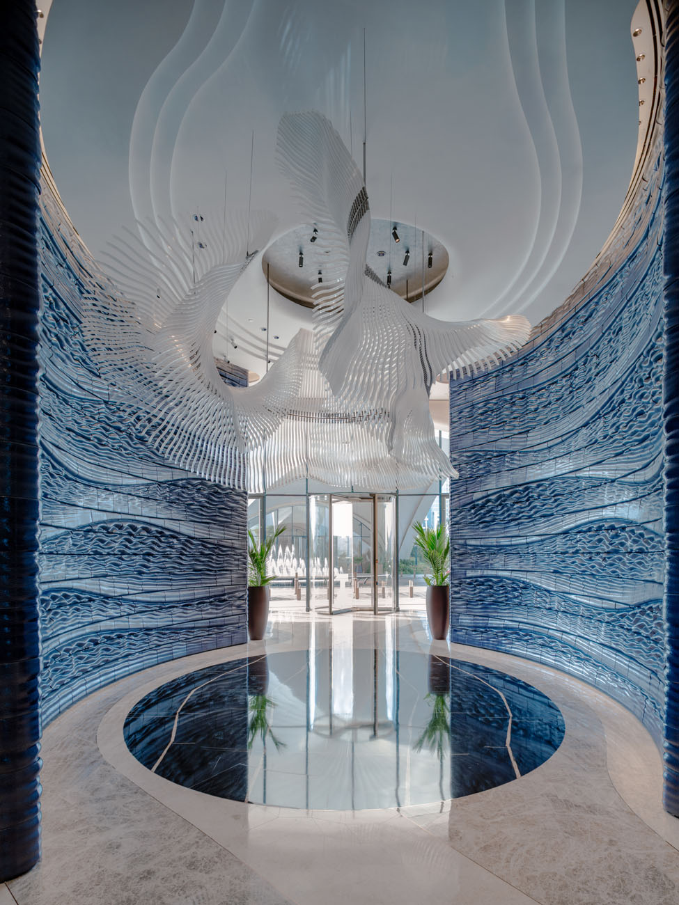 Blue Voyage ceramic walls entrance Studio RAP Jumeirah Marsa Al Arab Dubai