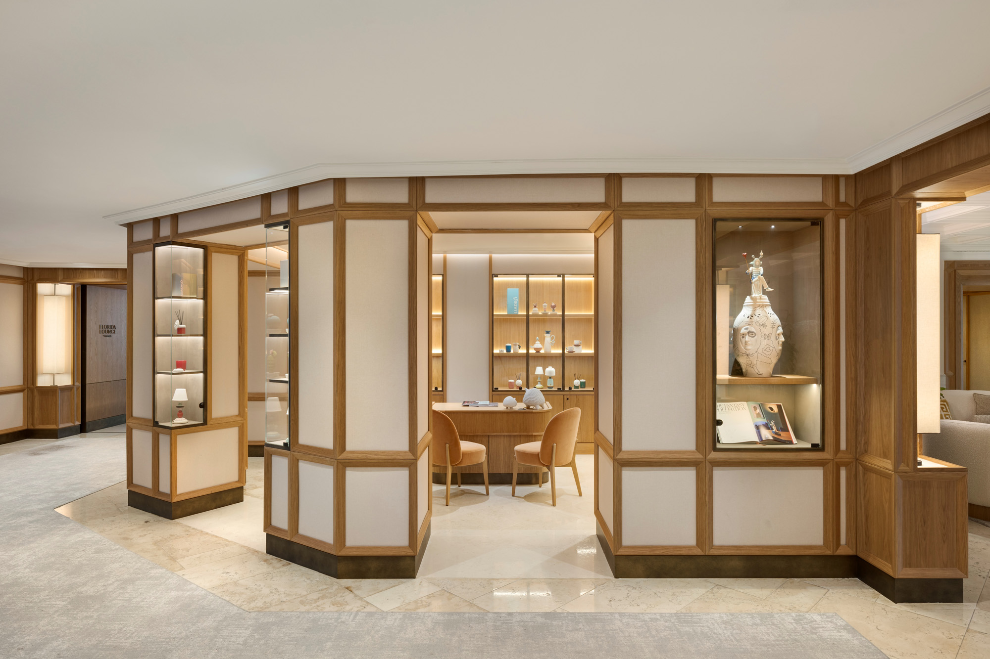 Lladró retail space integrated into the lobby of METT Barcelona