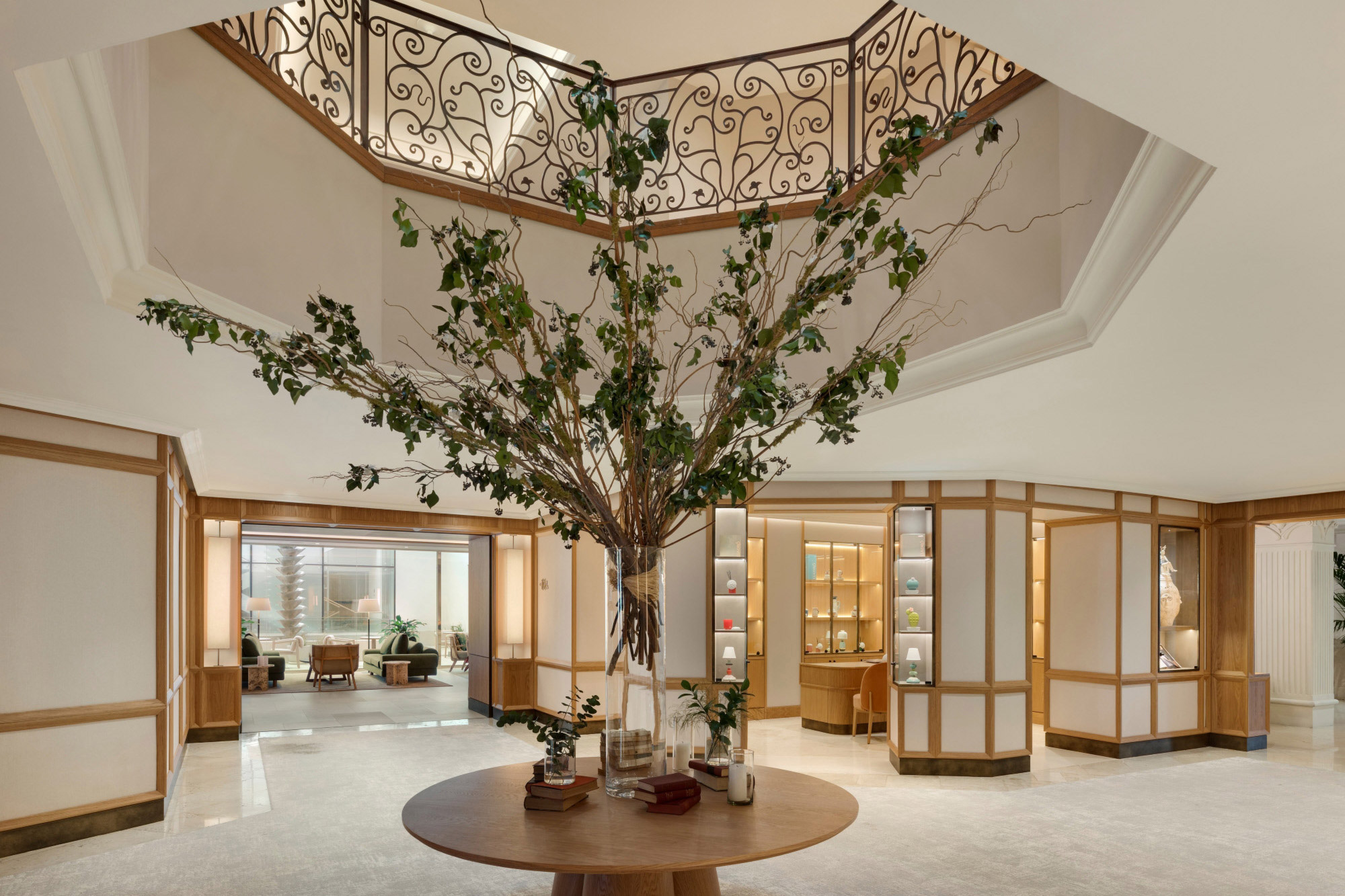 Lobby of METT Barcelona with octagonal atrium and monumental staircase