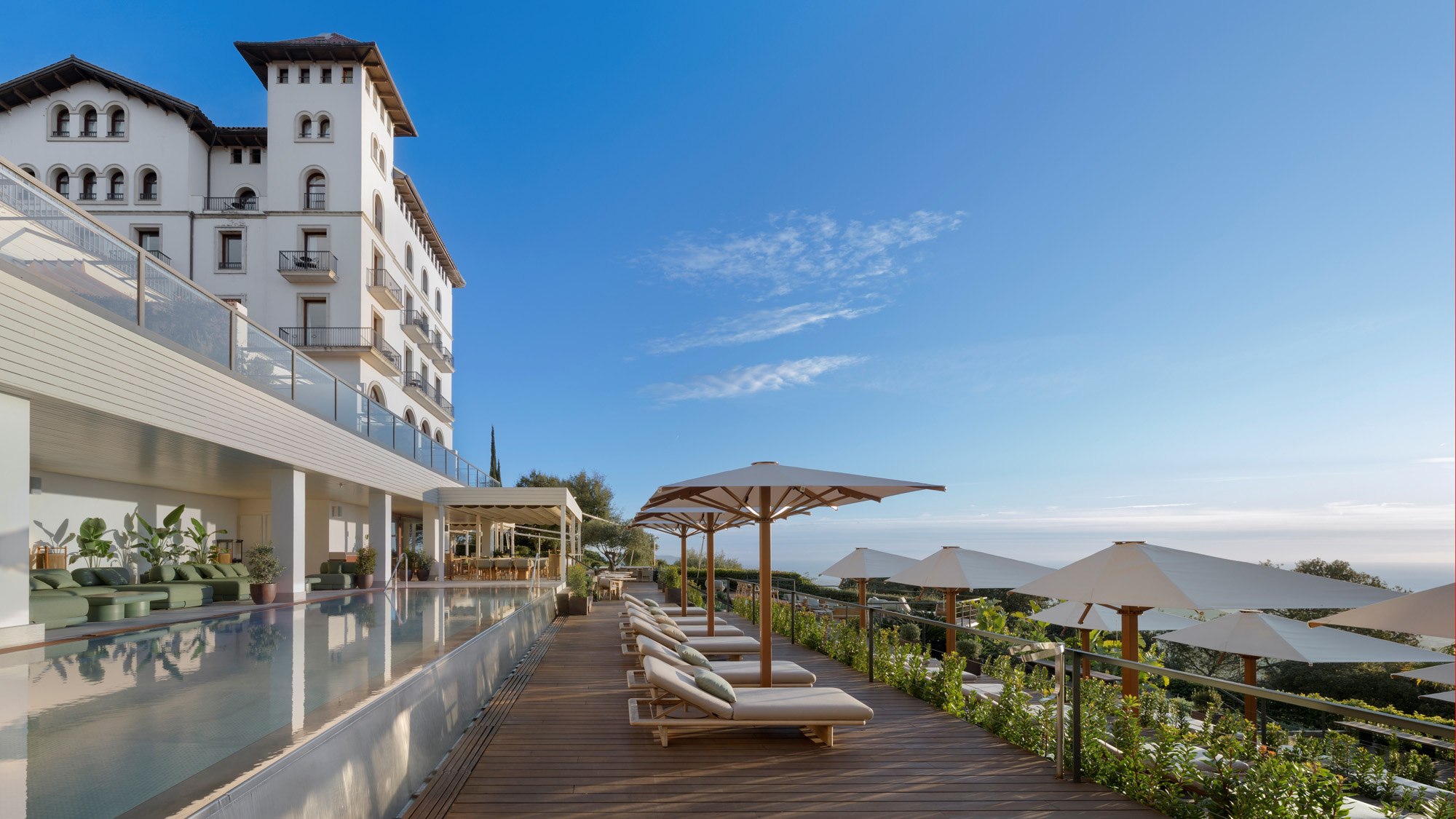 Outdoor pool at METT Barcelona with views over Barcelona