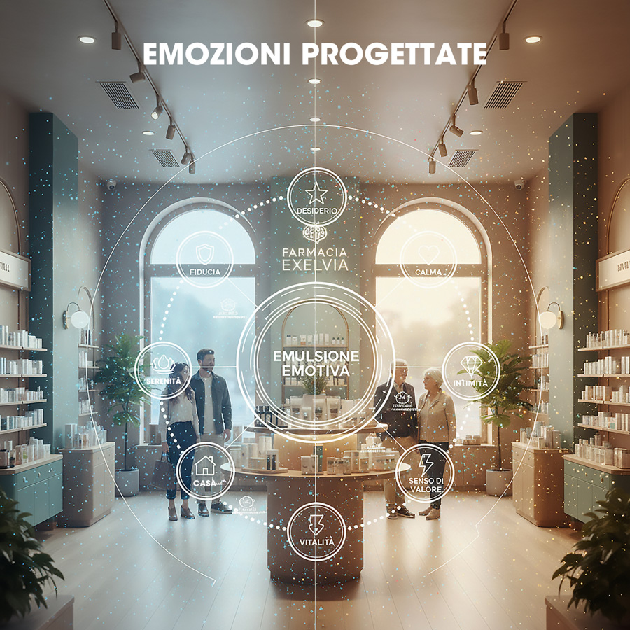 Pharmacy neurodesign: designed emotions in the retail space through environmental stimuli that create trust, calm, desire and perceived value.