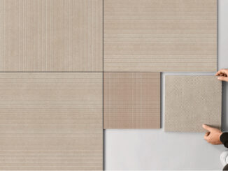 Dettaglio delle superfici decorative MICRO con texture lineari e motivi geometrici