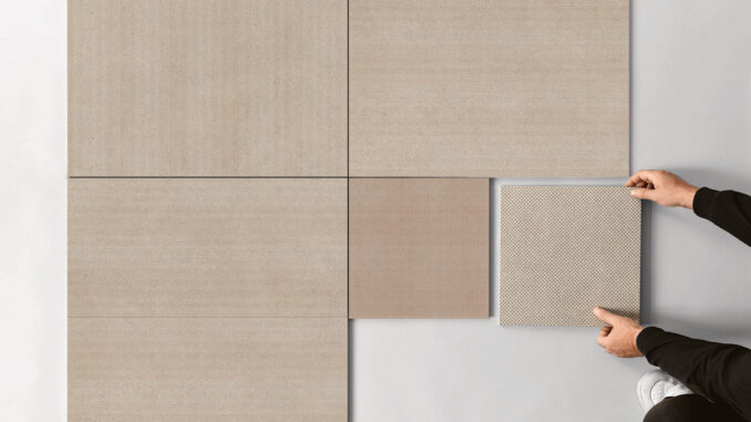 Dettaglio delle superfici decorative MICRO con texture lineari e motivi geometrici