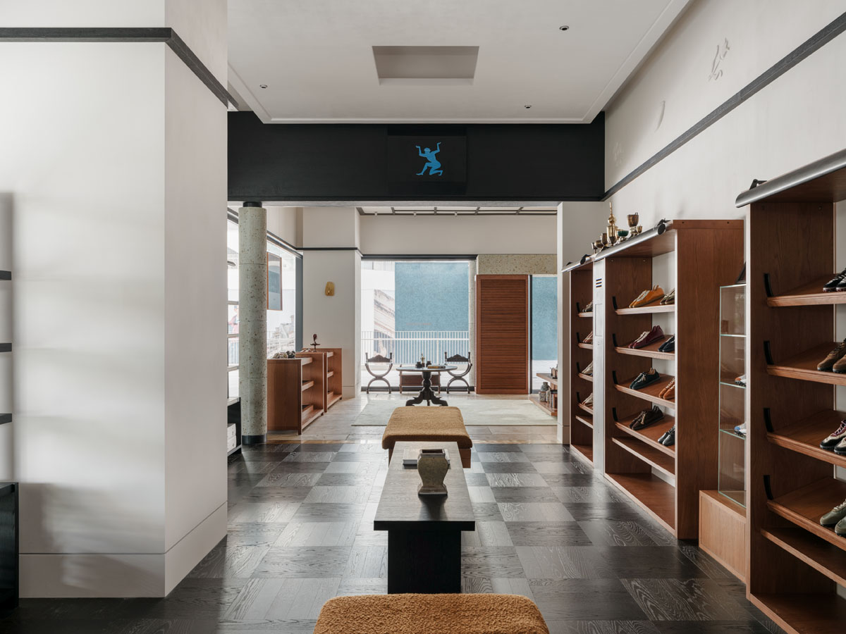 Footwear displays and trophies in the Arena at PANE Shenzhen Bay
