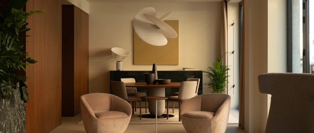 Showroom Pianca a Palermo progettato da La Leta Architettura, con area living e zona pranzo