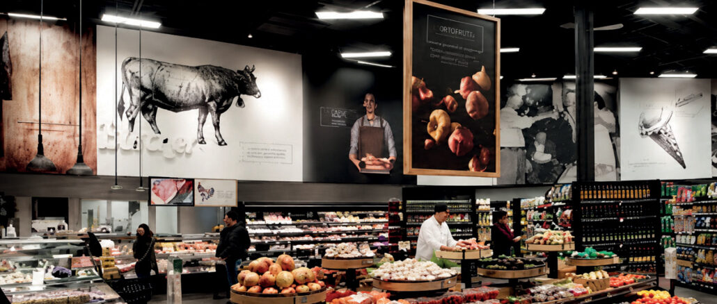 Visual merchandising nella GDO alimentare tra layout espositivo, segnaletica e comunicazione visiva